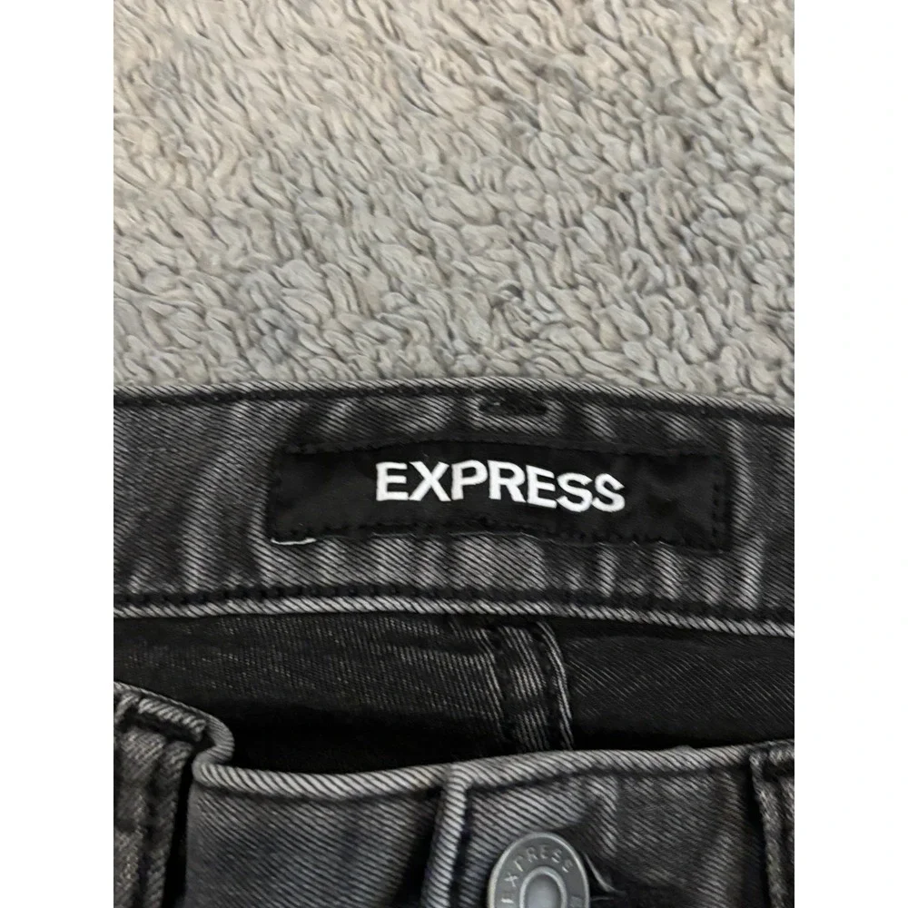 Express Jeans Mens 28x32 (29x32) Gray Skinny Tough Denim Stretch Casual Faded